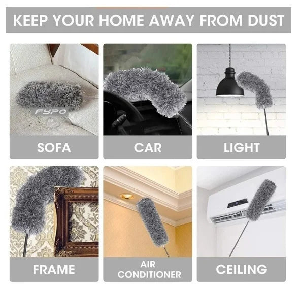 2.8m Microfiber Cleaning Powder Dop With Washable Extender and Retractable Cable-Neverdie Stor