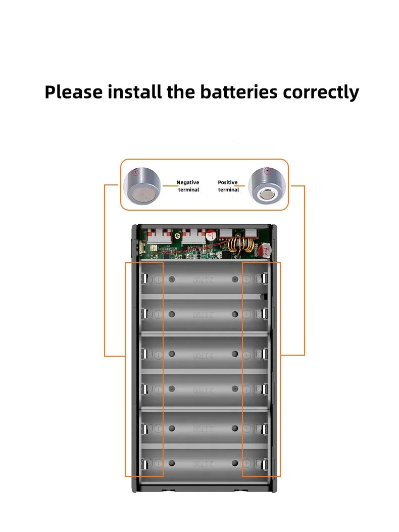 Power Bank DIY Kit 100W Carregamento Rápido Portátil