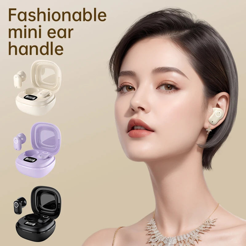 Brand new wireless earbuds, featuring 5.4mm wireless stereo sound with deep bass, a noise-canceling microphone, LED display