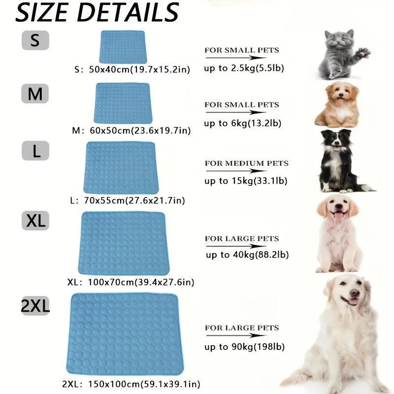 Tapete Gelado Para Cães Cama Fria De Verão Para Animais De Estimação Grande Para Cães Pequenos E Grandes Acessórios Para Animais De Estimação Gato Cobertor Durável Sofá Almofada De Gelo Para Gato