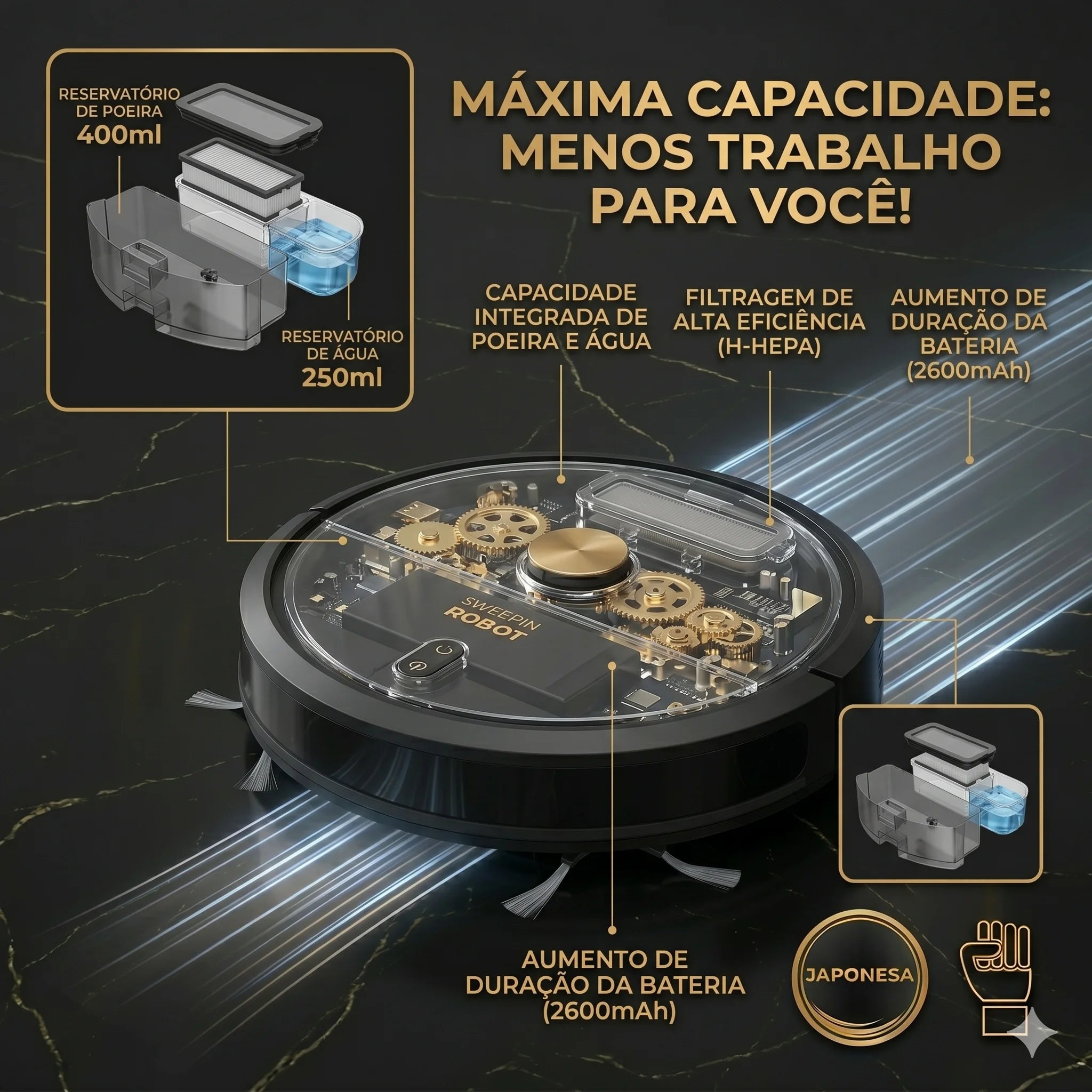 Robot Sweeping/Vacuum Cleaner 1200 Automatic PA 3 In 1 Intelligent And Silent Robotic Home Cleaning