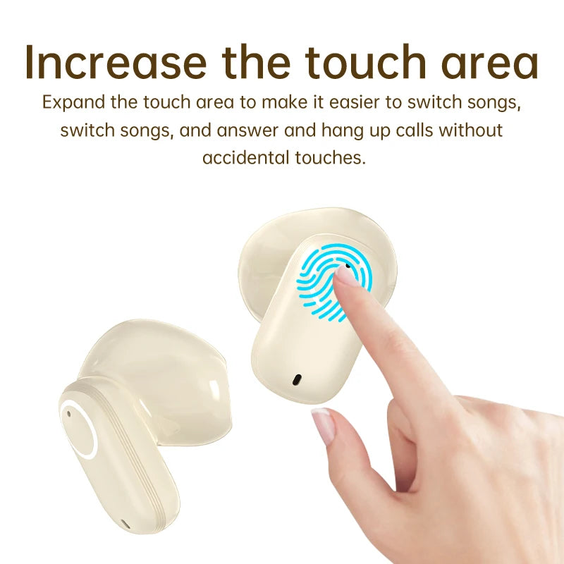 Brand new wireless earbuds, featuring 5.4mm wireless stereo sound with deep bass, a noise-canceling microphone, LED display