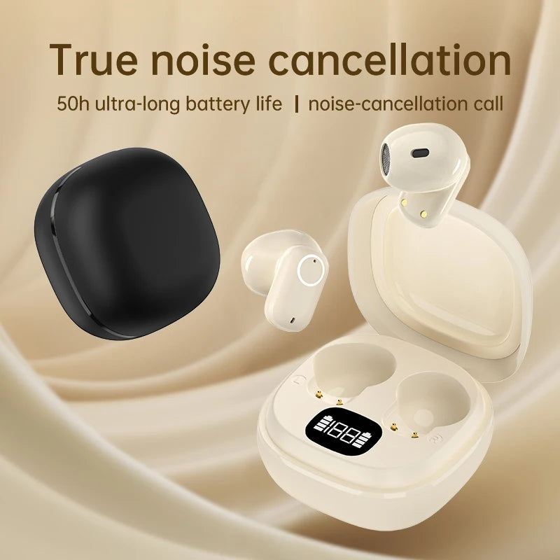Brand new wireless earbuds, featuring 5.4mm wireless stereo sound with deep bass, a noise-canceling microphone, LED display
