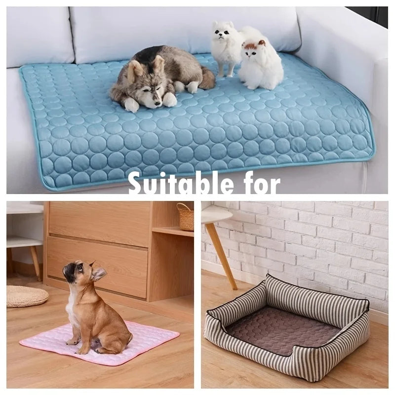 Tapete Gelado Para Cães Cama Fria De Verão Para Animais De Estimação Grande Para Cães Pequenos E Grandes Acessórios Para Animais De Estimação Gato Cobertor Durável Sofá Almofada De Gelo Para Gato