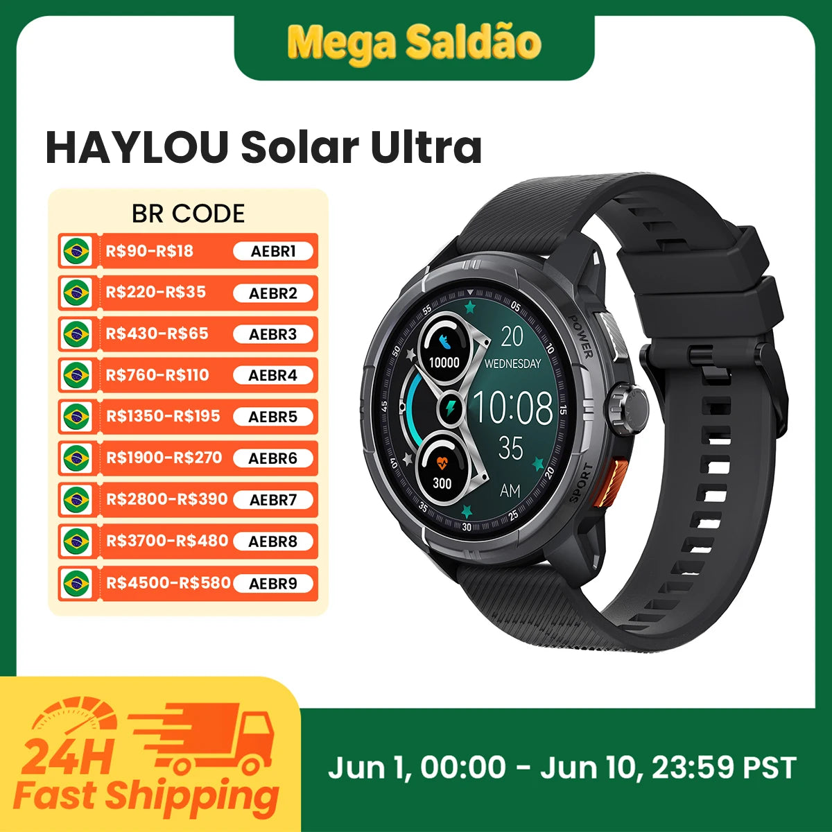 HAYLOU Solar Ultra GPS AMOLED 1.6 5ATM Built-in GPS Bluetooth