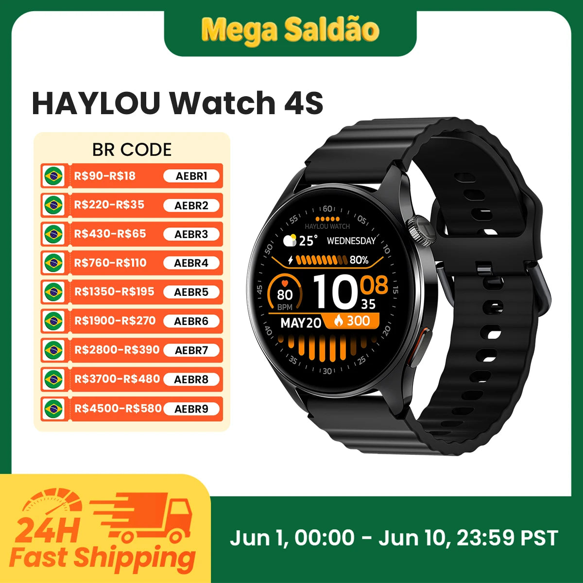 HAYLOU Watch 4S GPS AMOLED 1.43 5 Satellite 120+ Sports