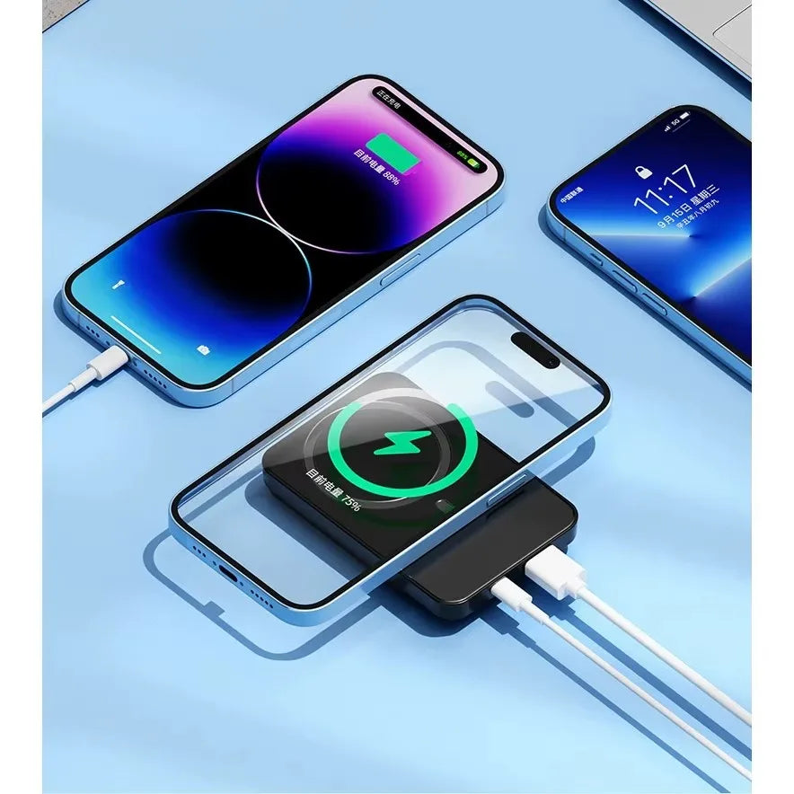 Portable Charger 10000mAh Magnetic Base Wireless Induction