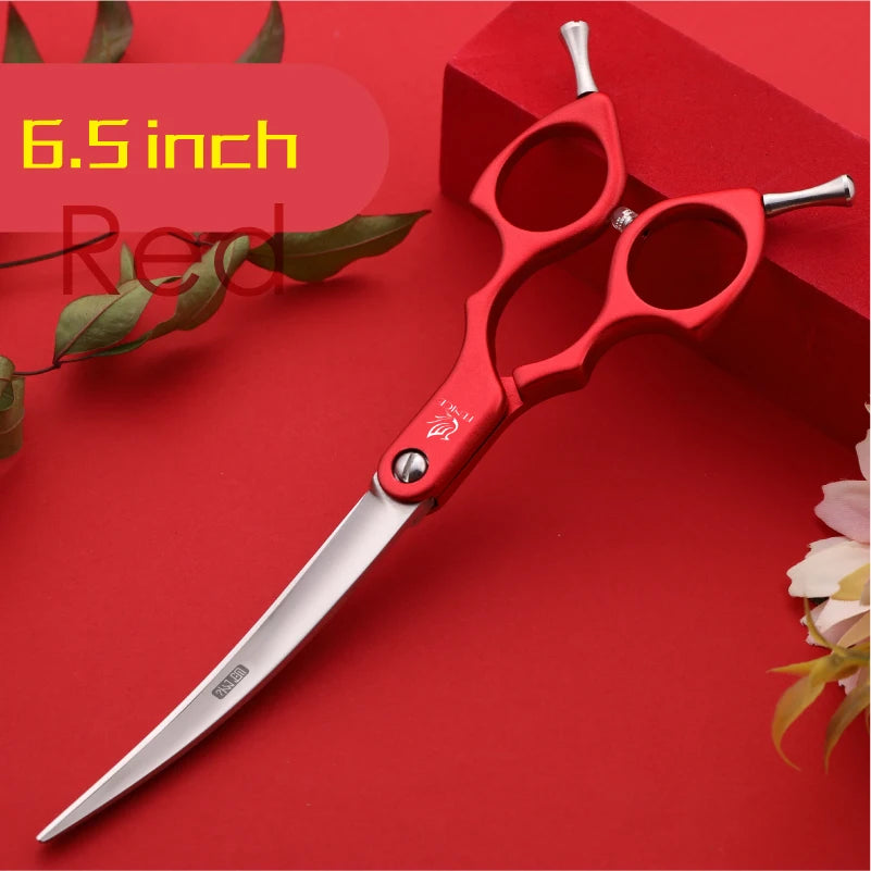 Fenice 6.0/6.5/7 Polegadas Tesoura Curva Profissional para Tosa de Cães Japão Aço 440C com Cabo de Liga de Alta Qualidade tosa de animais de estimação