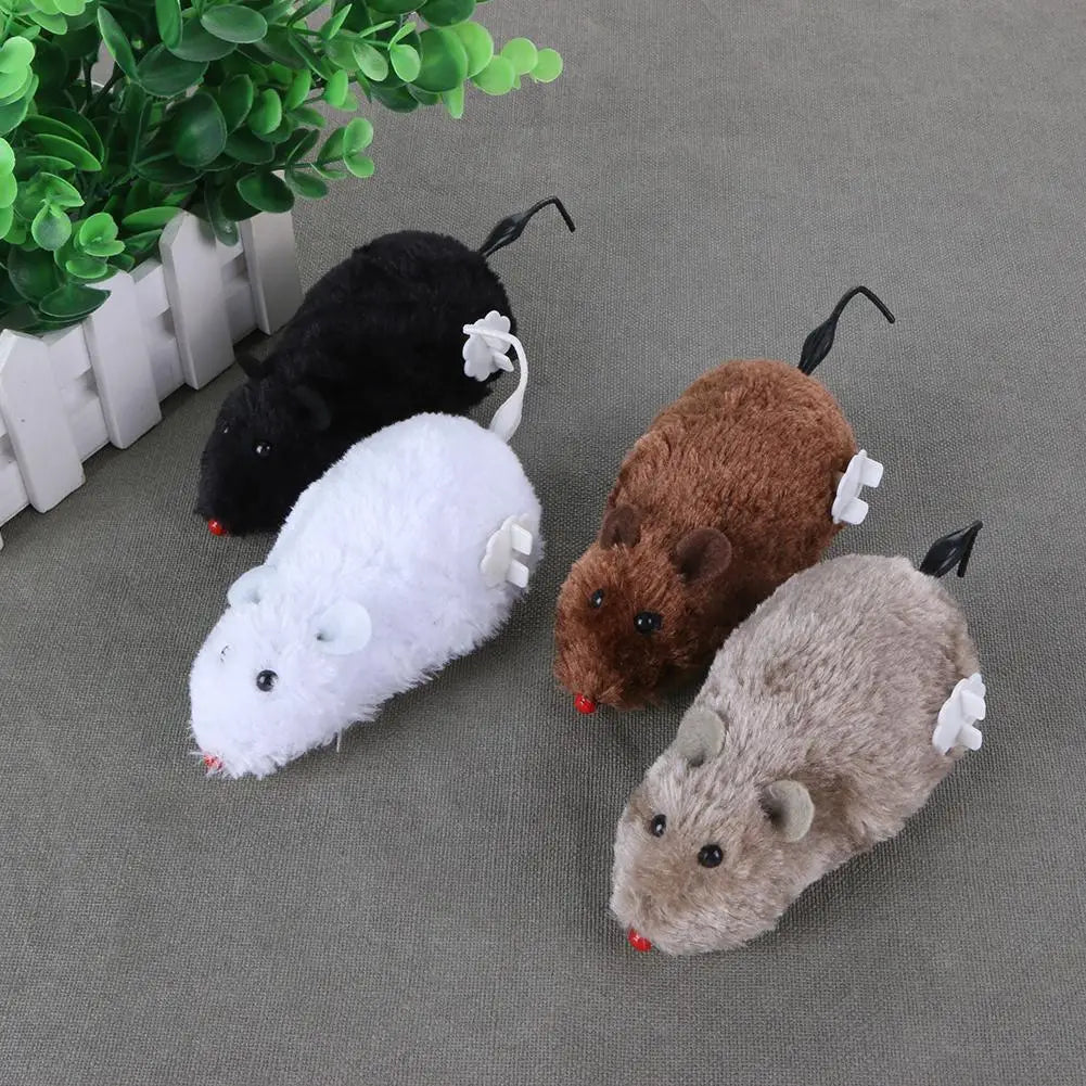 Brinquedo Criativo Engraçado de Pelúcia Rato a Corda com Mola, para Gatos e Cães, Interativo, com Movimento Mecânico, para Animais de Estimação, Várias Cores