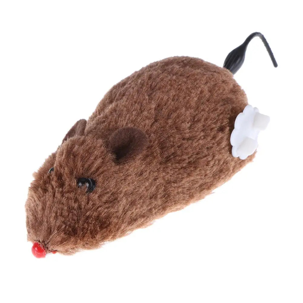 Brinquedo Criativo Engraçado de Pelúcia Rato a Corda com Mola, para Gatos e Cães, Interativo, com Movimento Mecânico, para Animais de Estimação, Várias Cores