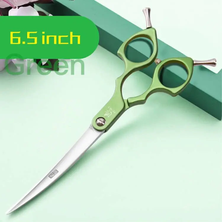 Fenice 6.0/6.5/7 Polegadas Tesoura Curva Profissional para Tosa de Cães Japão Aço 440C com Cabo de Liga de Alta Qualidade tosa de animais de estimação