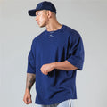 Camisa Esportiva Masculina de Algodão para Academia Japão e Reino Unido Camiseta de Corrida Masculina Manga Curta Camisetas de Treino para Homens Fitness Solta Tamanho Grande M-Xxxl