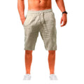 Novos Shorts Masculinos de Algodão e Linho Calças Masculinas de Verão Respiráveis ​​Cor Sólida Calças de Linho Fitness Streetwear P-3G