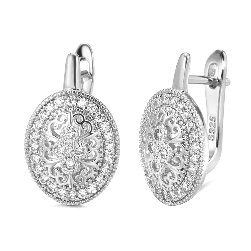 Kinel Classic Prata Esterlina 925 Oval Zircão Natural Spessartite Rodada Brincos para Mulheres Finas Joias