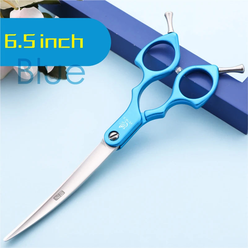 Fenice 6.0/6.5/7 Polegadas Tesoura Curva Profissional para Tosa de Cães Japão Aço 440C com Cabo de Liga de Alta Qualidade tosa de animais de estimação