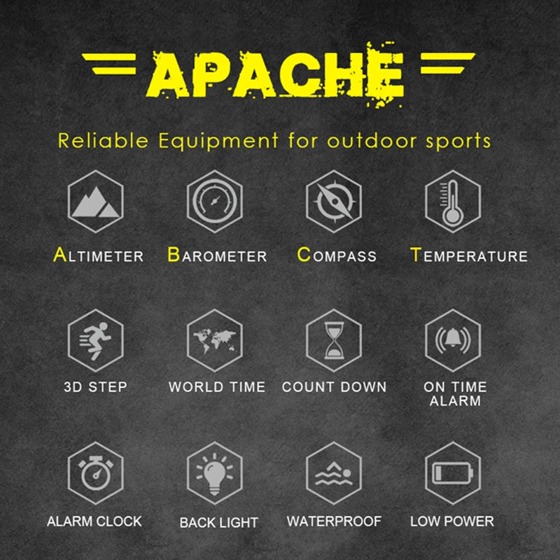 NORTH EDGE APACHE 3 Relógio Esportivo À Prova D'água 50M