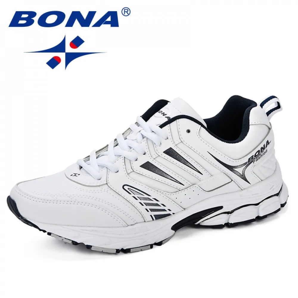 BONA Novo Design Estilo Masculino Sapatos Respirável Popular Homens Tênis Corrida Exterior Tênis Esportivo Confortável
