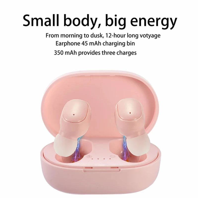 Fones de Ouvido TWS Bluetooth Sem Fio Estéreo Fone de Ouvido Esportivo com Microfone e Caixa de Carregamento para Smartphone