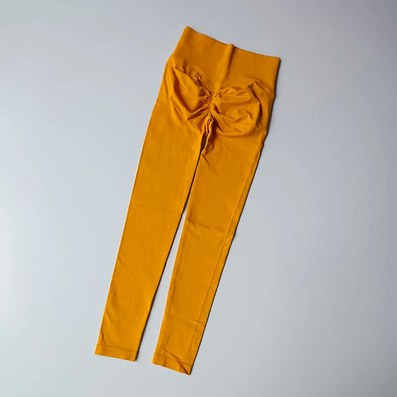 Legging Yoga Feminina Cintura Alta Sem Costura Push Up Legging Esportiva Fitness Corrida Levanta Bumbum Altamente Elástica Legging de Academia