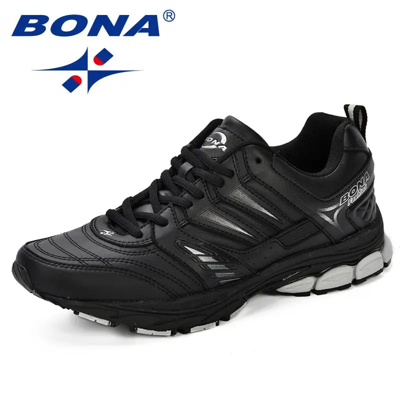 BONA Novo Design Estilo Masculino Sapatos Respirável Popular Homens Tênis Corrida Exterior Tênis Esportivo Confortável