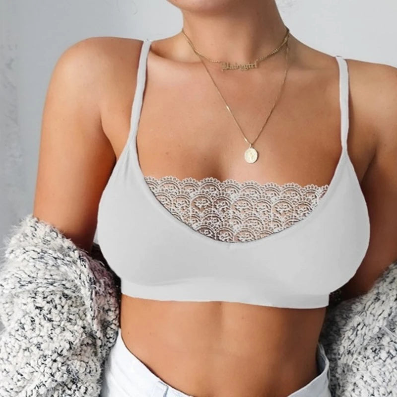 Roupas Femininas Europeias e Americanas Modelos Quentes Renda Lateral Sexy Top Tubo Transparente Camisola Base Roupa Íntima Feminina Sutiã Feminino