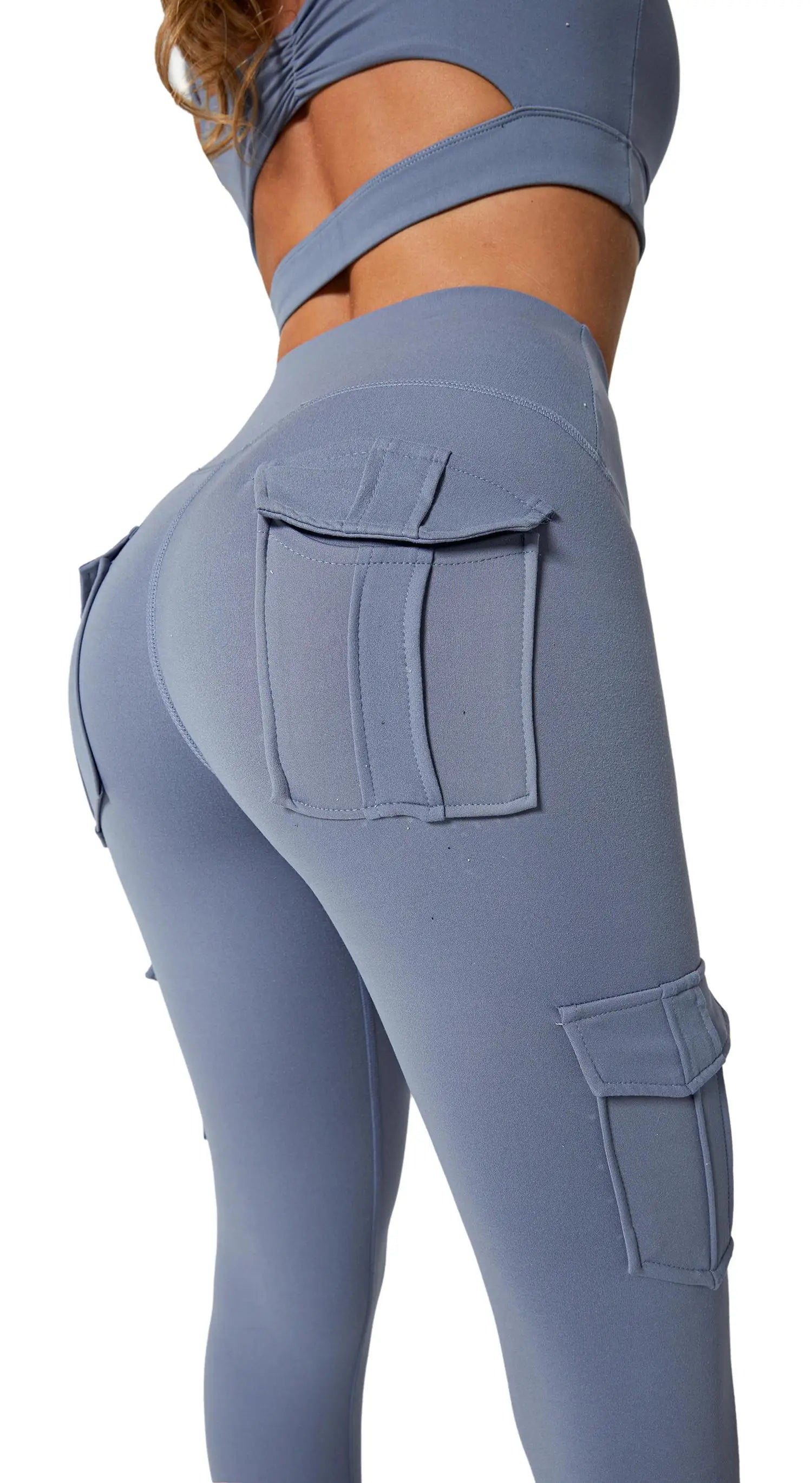 Sportswear Woman Gym Yoga Clothing 4 Pocket High Waist Stretch Tummy Control Sports Leggings Women Tights for Fitness Running