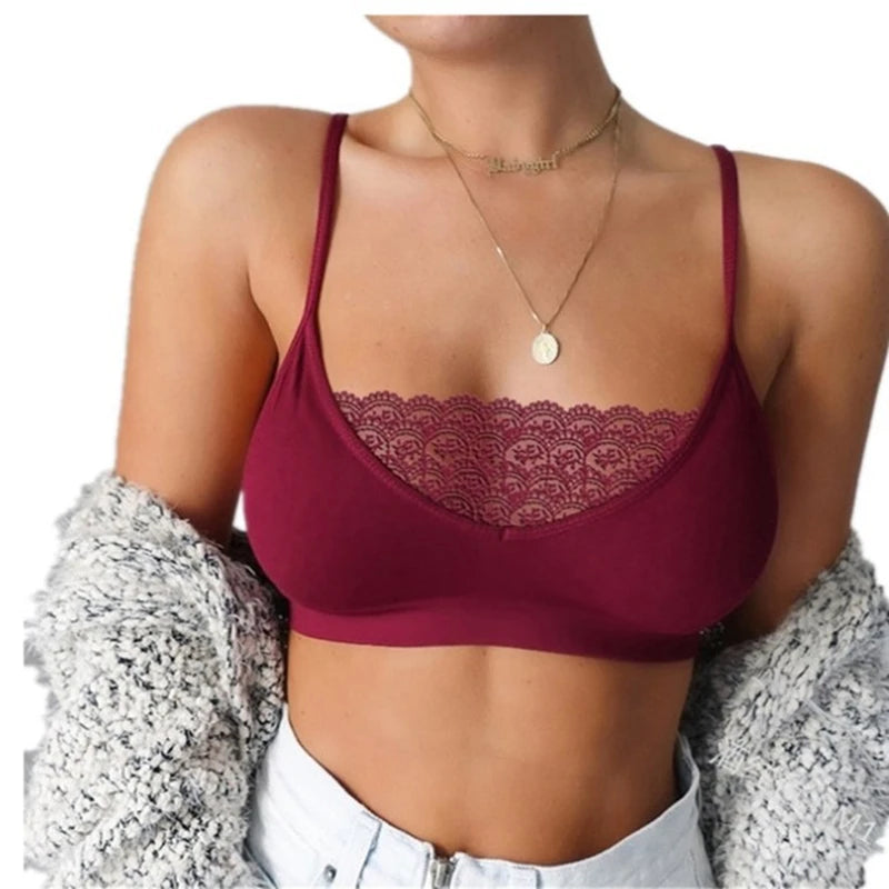 Roupas Femininas Europeias e Americanas Modelos Quentes Renda Lateral Sexy Top Tubo Transparente Camisola Base Roupa Íntima Feminina Sutiã Feminino