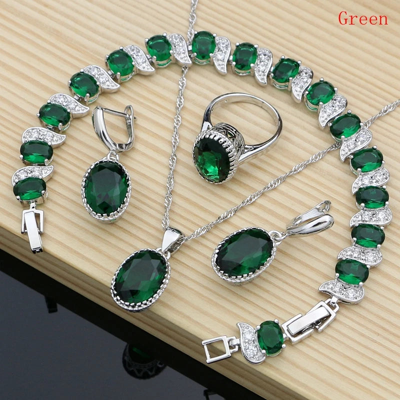 Conjuntos de joias de noiva prata 925 zircônia champanhe para mulheres brincos/pingente/colar/anéis/pulseira