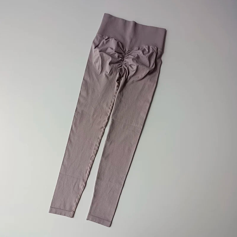 Legging Yoga Feminina Cintura Alta Sem Costura Push Up Legging Esportiva Fitness Corrida Levanta Bumbum Altamente Elástica Legging de Academia