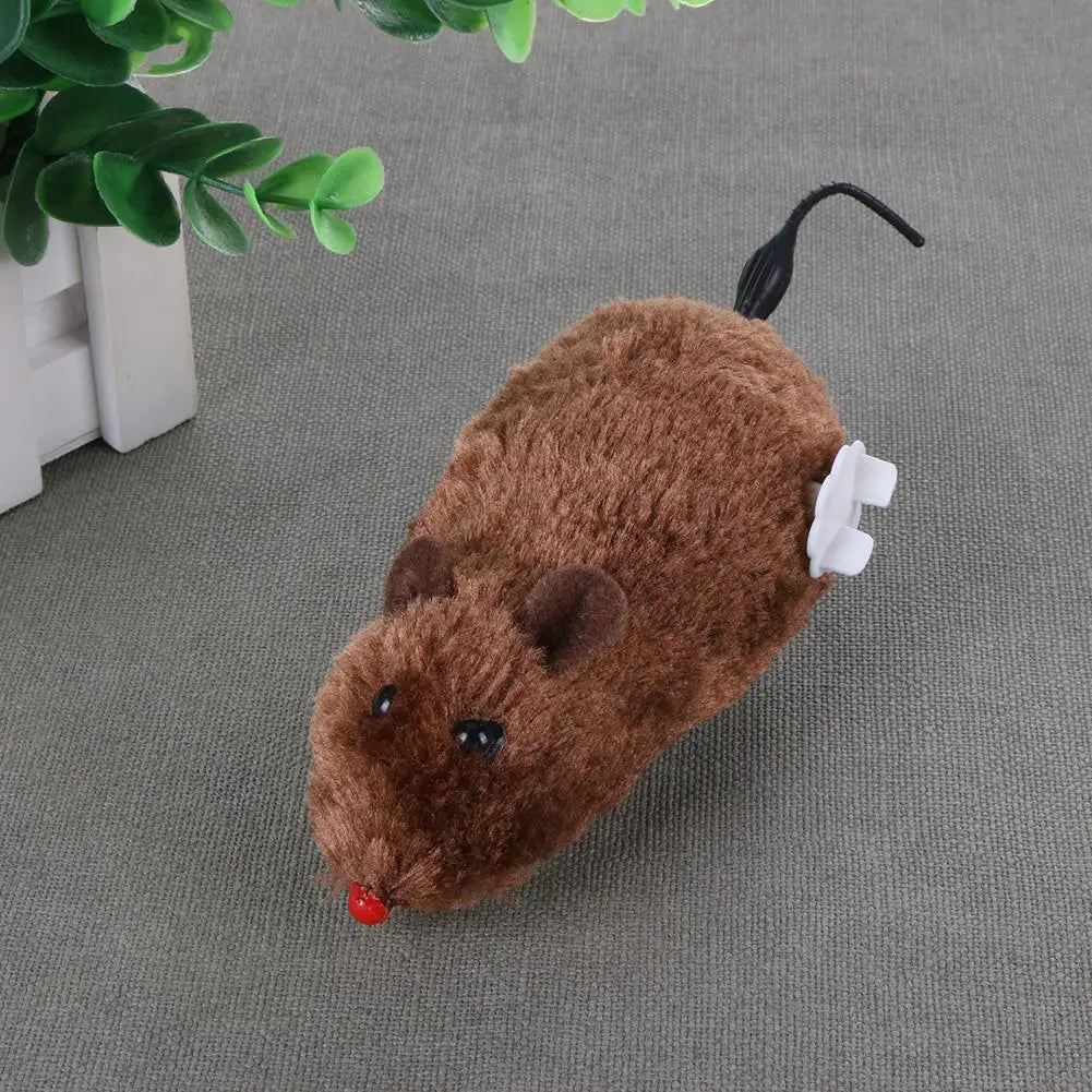 Brinquedo Criativo Engraçado de Pelúcia Rato a Corda com Mola, para Gatos e Cães, Interativo, com Movimento Mecânico, para Animais de Estimação, Várias Cores