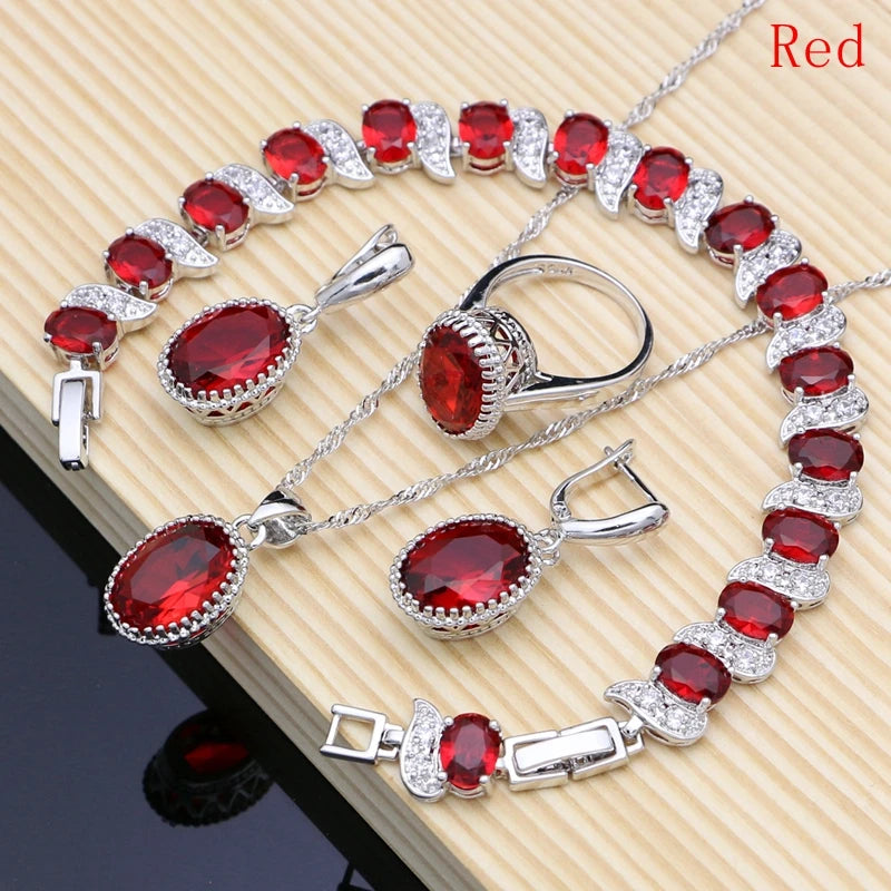 Conjuntos de joias de noiva prata 925 zircônia champanhe para mulheres brincos/pingente/colar/anéis/pulseira