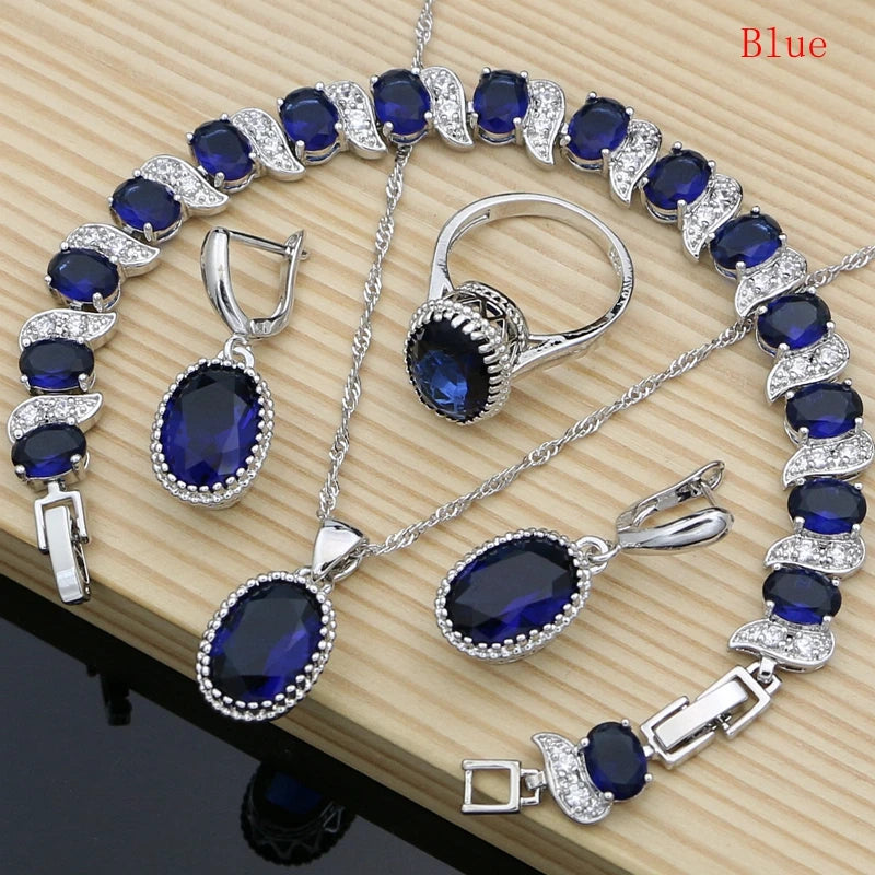 Conjuntos de joias de noiva prata 925 zircônia champanhe para mulheres brincos/pingente/colar/anéis/pulseira