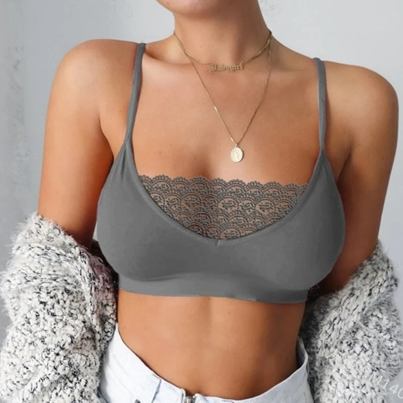 Roupas Femininas Europeias e Americanas Modelos Quentes Renda Lateral Sexy Top Tubo Transparente Camisola Base Roupa Íntima Feminina Sutiã Feminino