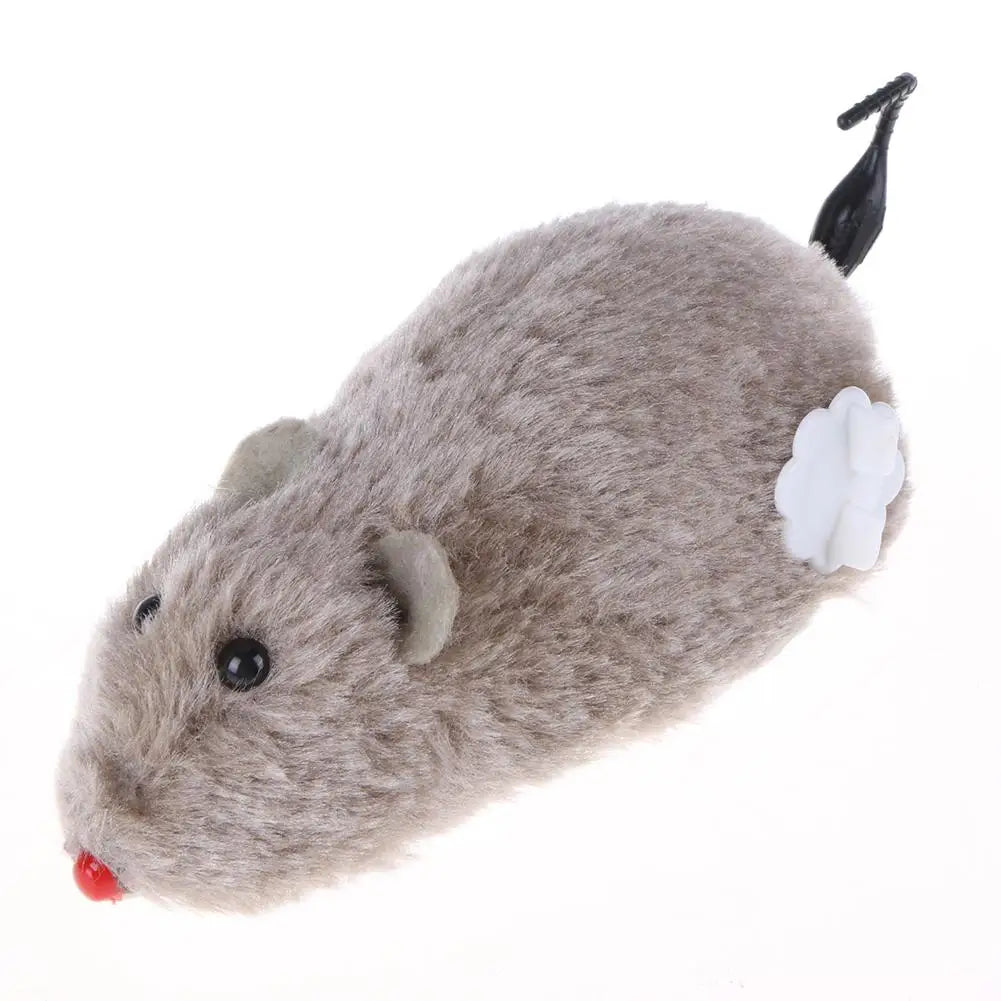 Brinquedo Criativo Engraçado de Pelúcia Rato a Corda com Mola, para Gatos e Cães, Interativo, com Movimento Mecânico, para Animais de Estimação, Várias Cores