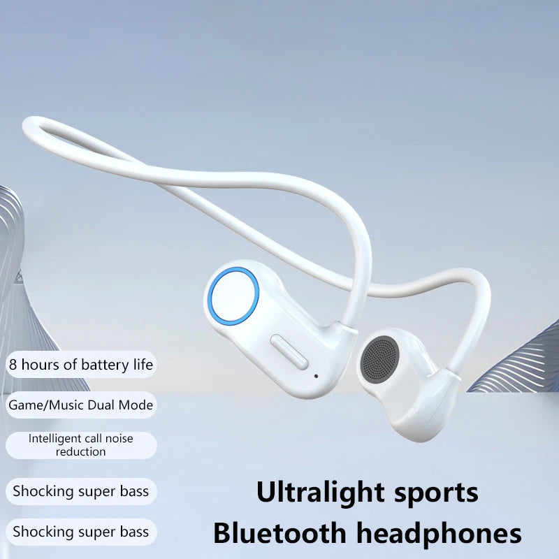 Fones de Ouvido Bluetooth Sem Fio Esportivos de Corrida Atrás da Orelha, Tipo Aberto, com Bateria de Longa Duração e À Prova d'Água