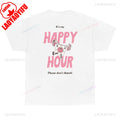 Camiseta Feminina "My Happy Hour Gym Edition" para Mulheres, Camiseta de Ginástica, Pilates, Estilo de Vida Saudável, Ajuste Regular, Presente para Ela, Roupa de Ginástica