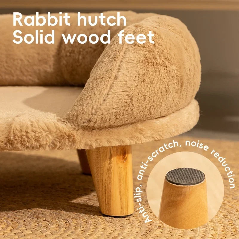 Indoor luxury cat bed raised dog bed soft plush pet sofa couch for m s with anti-slip bottom on clearance