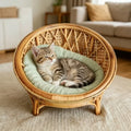 Natural Rattan Cama para Gato Chair Handwoven Gato Photography...