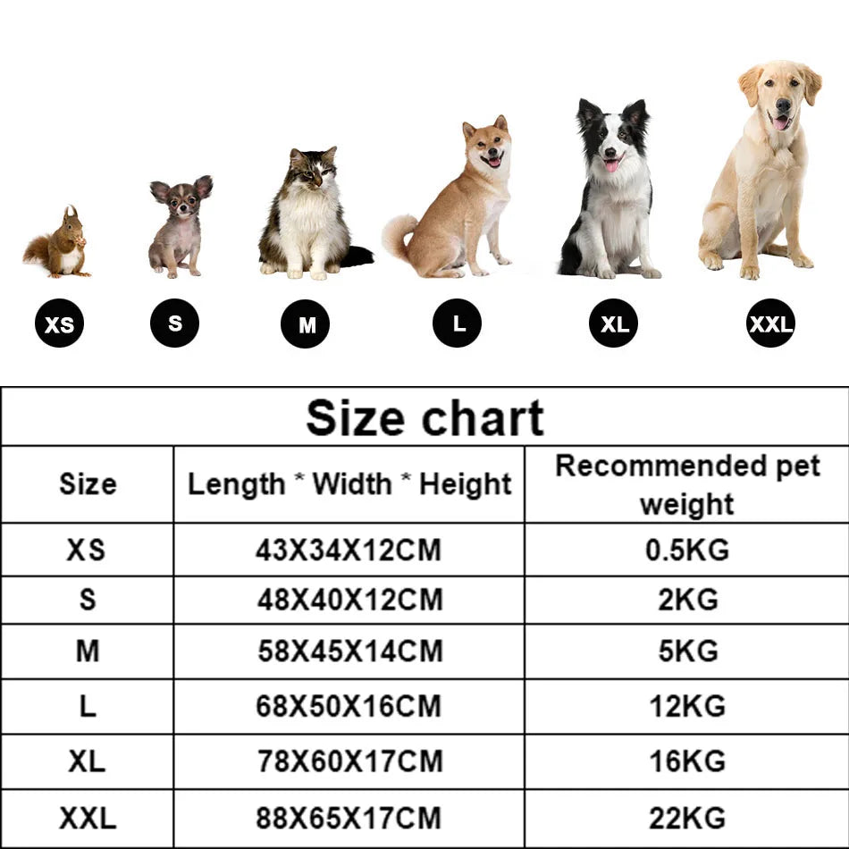 Cama para Cães e Gatos, Quadrada, Pelúcia, Canil, Sofá-Cama para Cães de Porte Médio e Pequeno, Almofada Calmante para Pets, Casa, Artigos para Animais de Estimação, Inverno