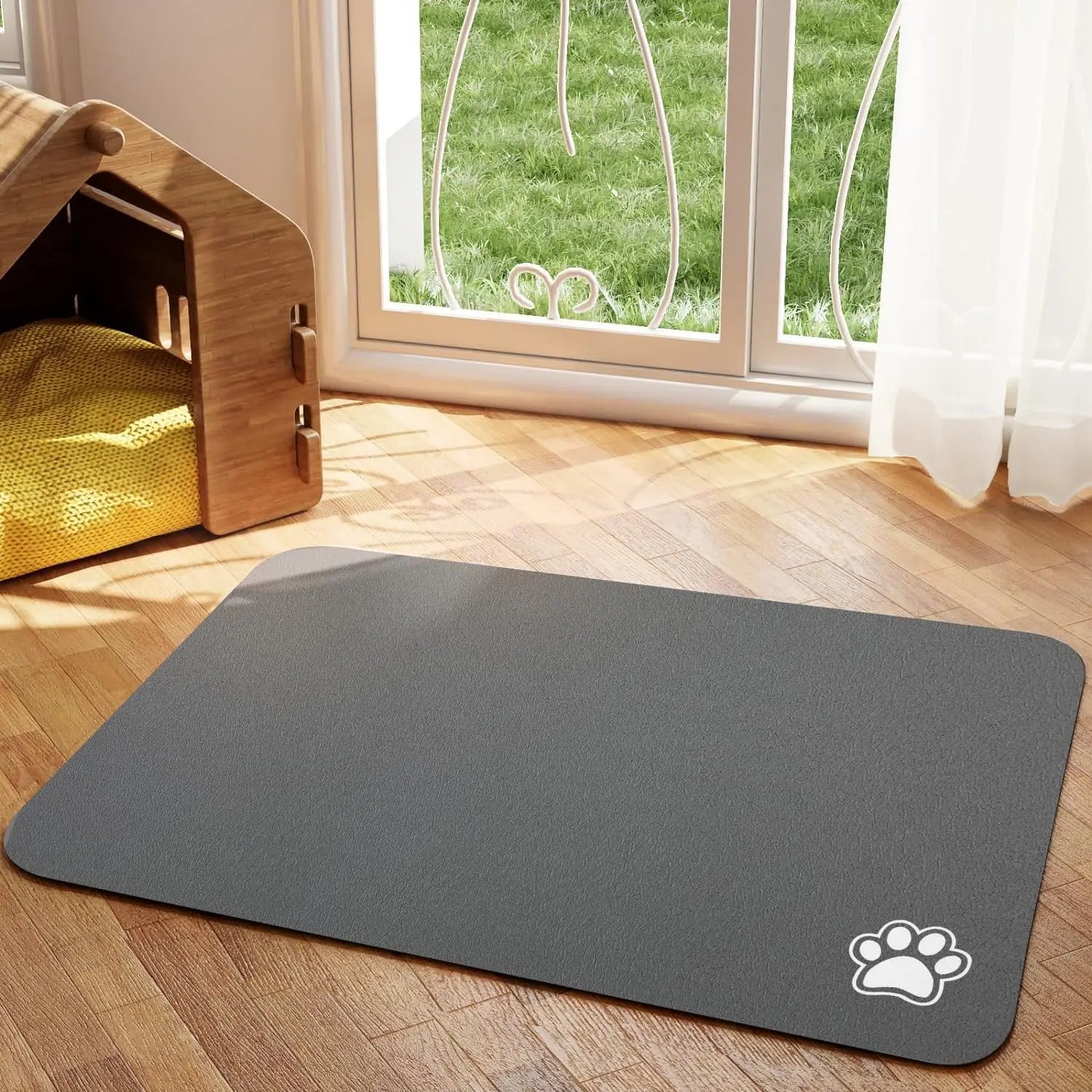 Tapete de Alimentação para Pets Absorvente para Cães e Gatos para Comida e Água Fácil de Limpar Jogo Americano para Pets Tapete para Cães de Secagem Rápida para Bebedores Bagunceiros