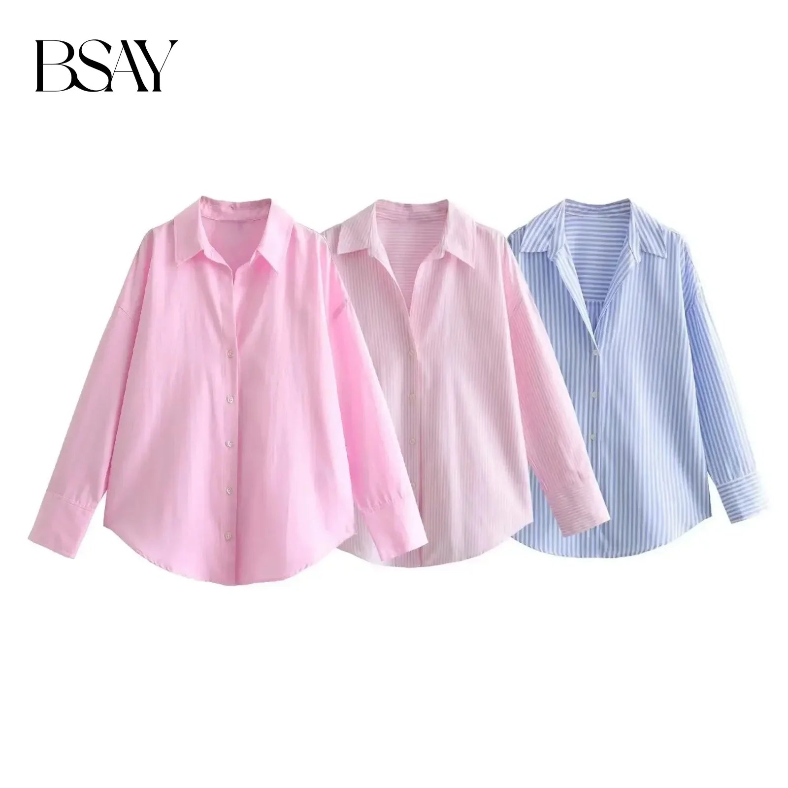 BSAY Moda Feminina Manga Comprida Botão Único Lapela Algodão Oxford Blusa Roupa de Rua Camisa Chique Top Curto Feminino Mujer