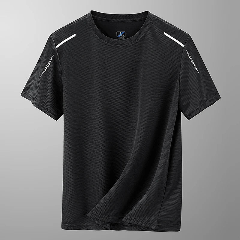Camisetas Masculinas de Verão 2026 de Secagem Rápida YJKVUR com Gola Redonda e Absorção de Umidade, Malha, Esportivas, para Corrida, Academia, Treino, Mangas Curtas