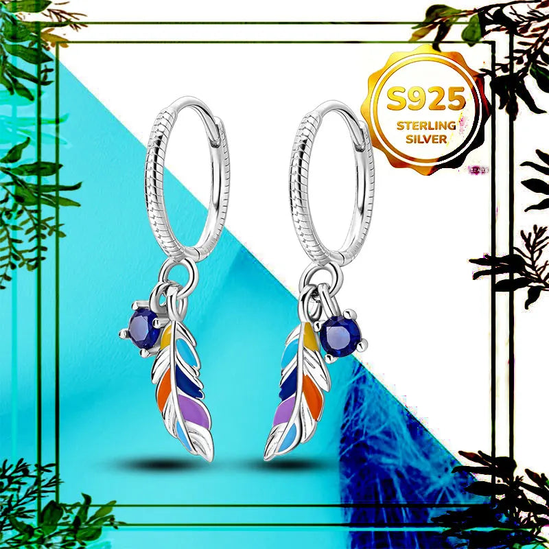 Brincos Femininos Pendentes 100% Genuínos em Prata Esterlina 925 Hipoalergênicos Luxuosos Elegantes Joia Fina Presente de Aniversário para Ela