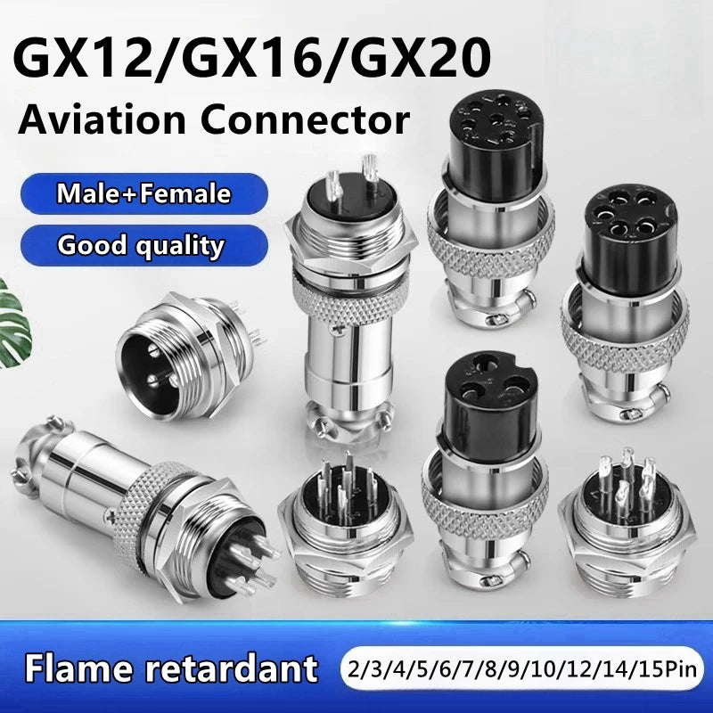 Kit de Conectores de Aviação WonderNest GX12 GX16 GX20 Plugue e Soquete