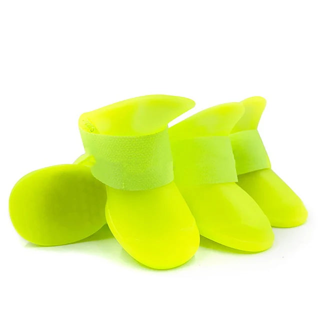 4 peças Pet Impermeável Sapato de Chuva Borracha Antiderrapante Bota para Cães Pequenos Médios Grandes Gatos Sapato Externo Botas para Cães Acessórios para Animais de Estimação