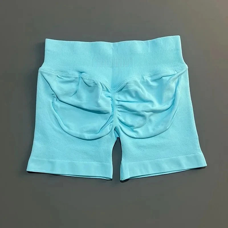 Conjuntos de Academia Femininos 2 Peças Impacto Sem Costura Fitness Yoga Roupa Esportiva Halter Top Shorts Roupa de Treino Corrida Roupa de Academia
