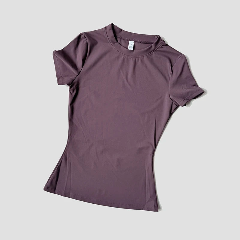 Blusas Yoga Femininas Sem Costura Esportivas Camisetas Fitness Manga Curta Yoga Camisa Top para Academia Corrida Treino Ativo