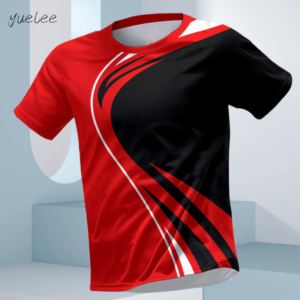 Camiseta Masculina de Verão Respirável para Corrida Fitness Esportiva Masculina Manga Curta Camiseta Casual Gola Redonda Oversized Camisa Top Masculino Diário