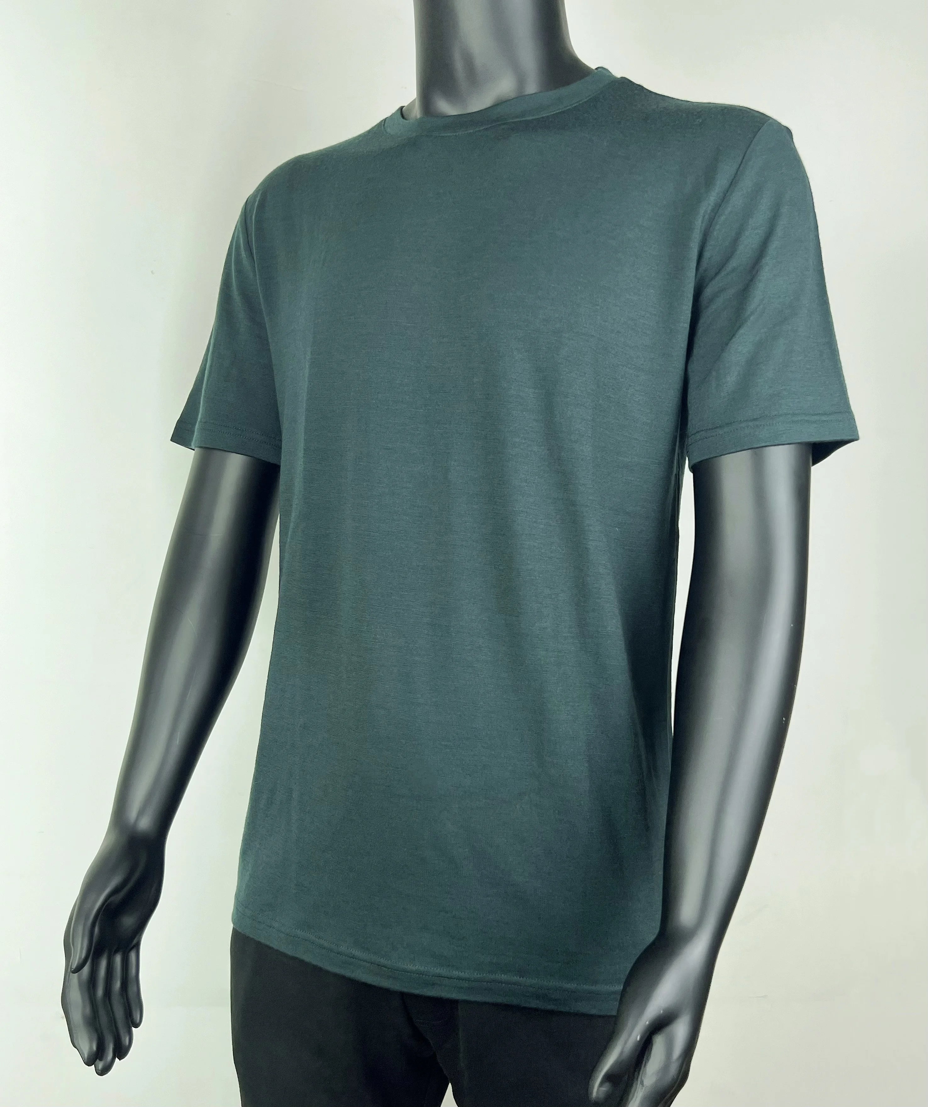 Camiseta Masculina de Lã Merino Solta Manga Curta para Corrida Ar Livre Fitness Secagem Rápida Respirável Fina de Verão Gola Redonda