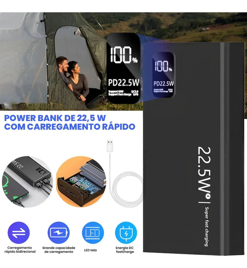 Power Bank 20000mAh Carregador Portátil Ultrarrápido